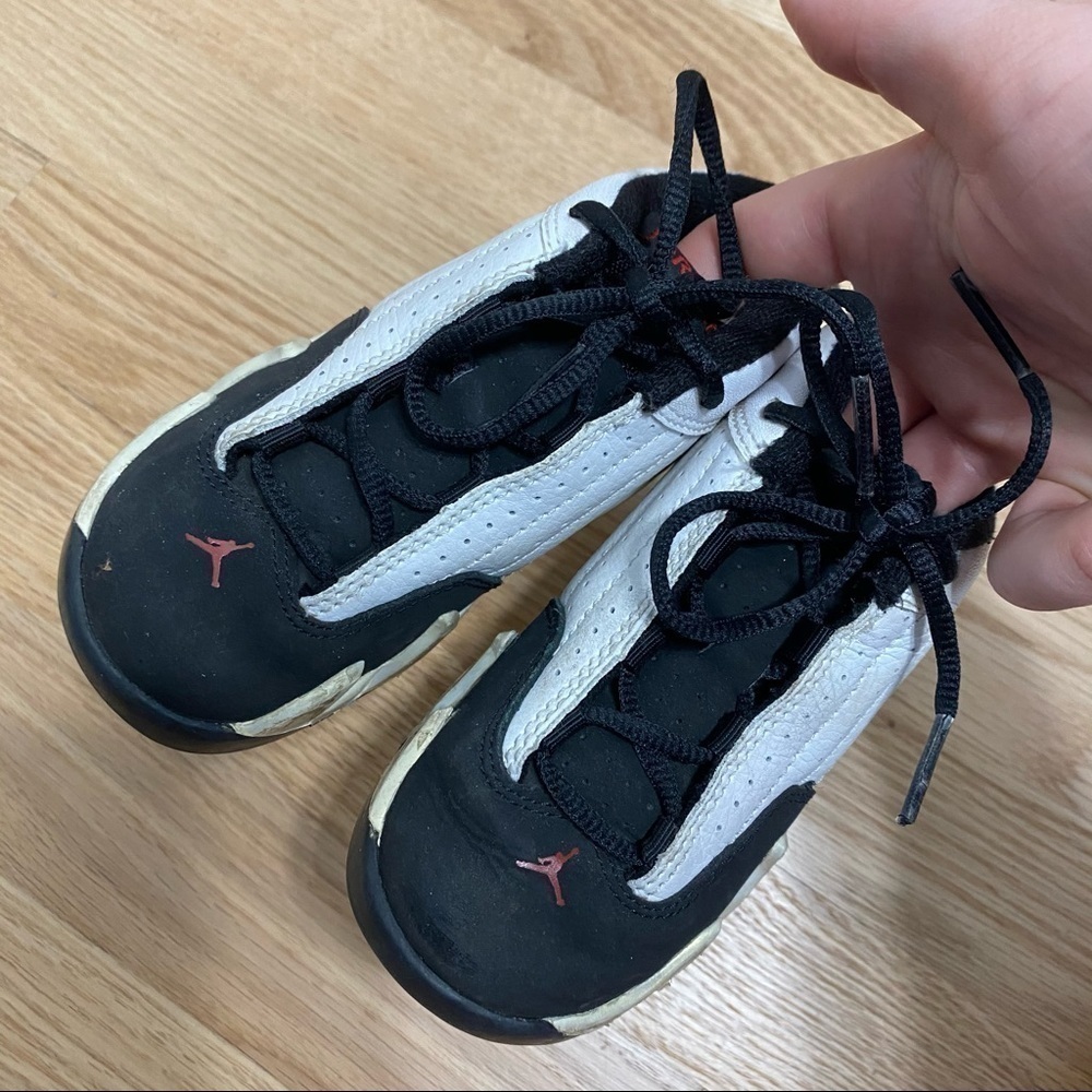 Air Jordan 14 Retro Black Toe 8C Sneaker Nike Kid - Picture 7 of 9